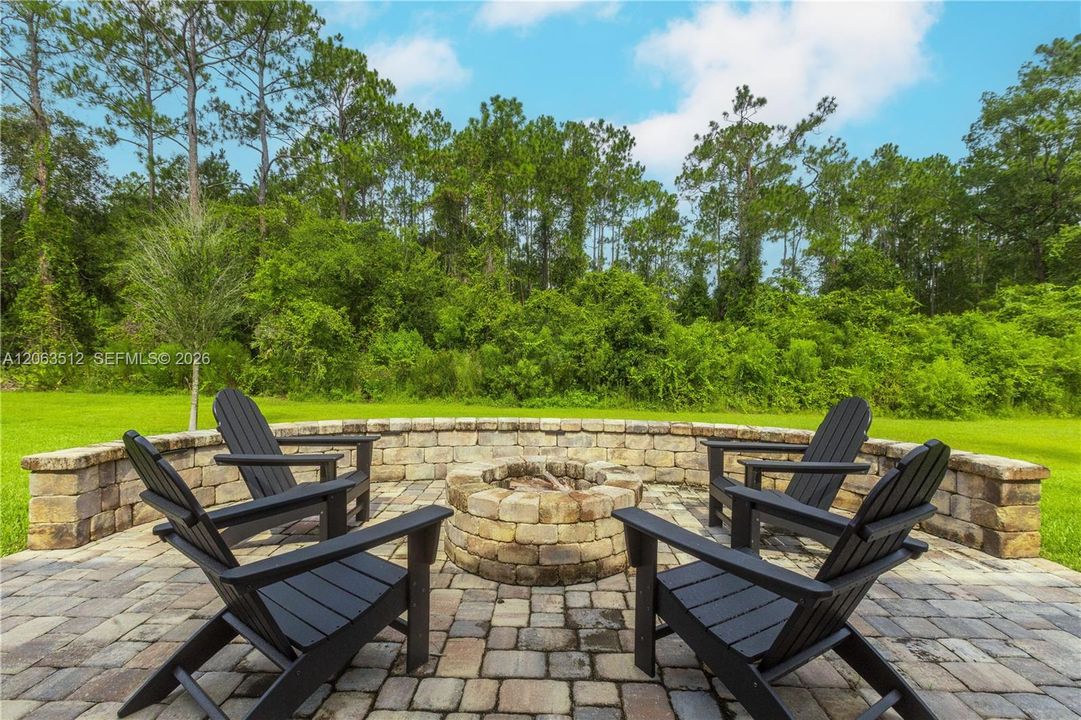 Extended Rear Patio and Fire Pit