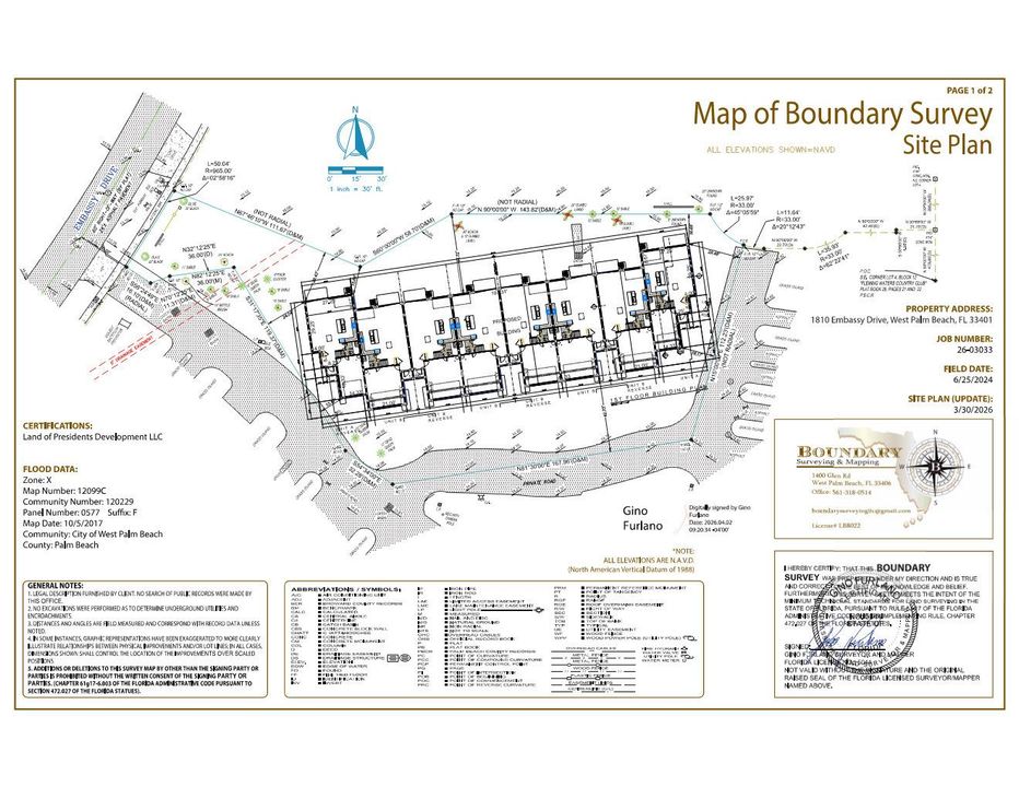 1810 Embassy Dr - Site Plan w Building