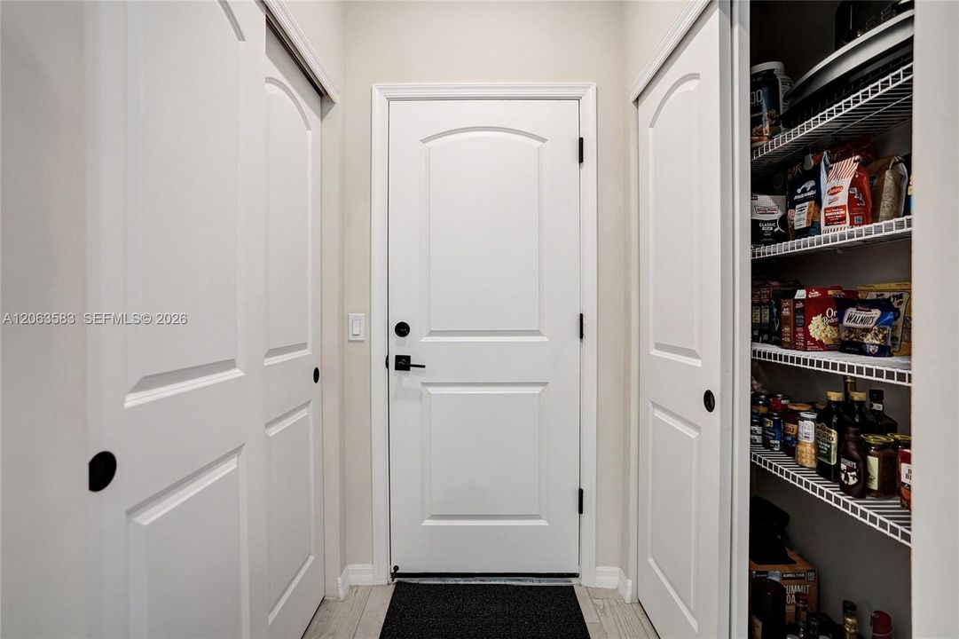 Door to the garage off the kitchen