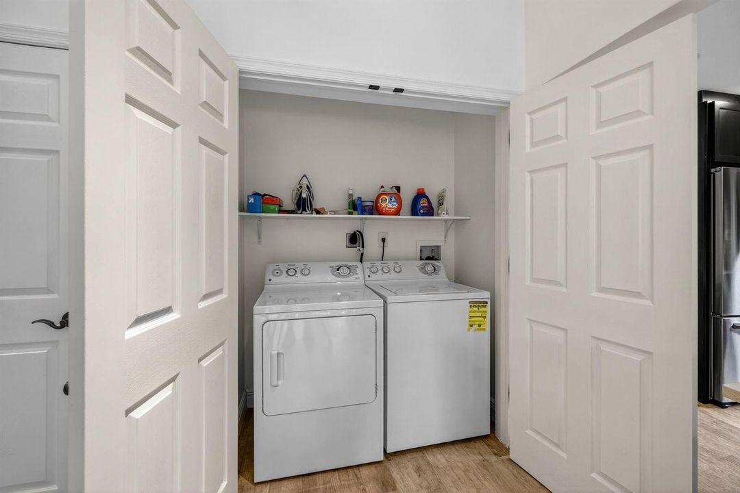 Full sized washer and dryer.