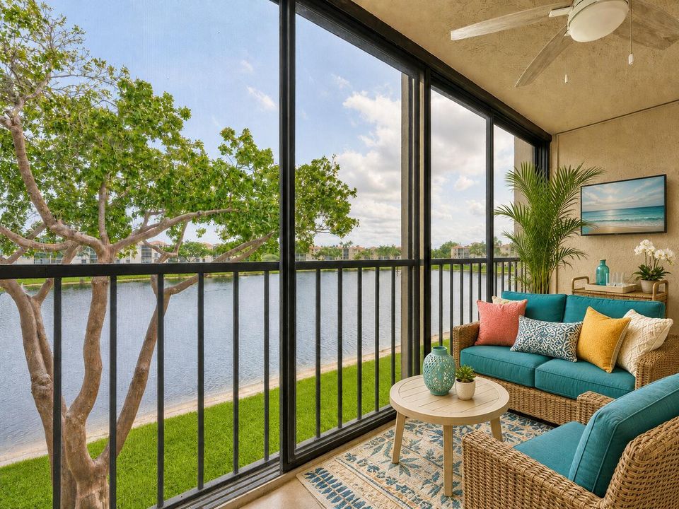 Virtually staged patio