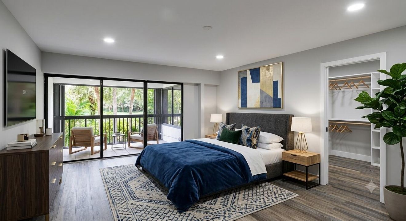 Primary Bedroom - staged