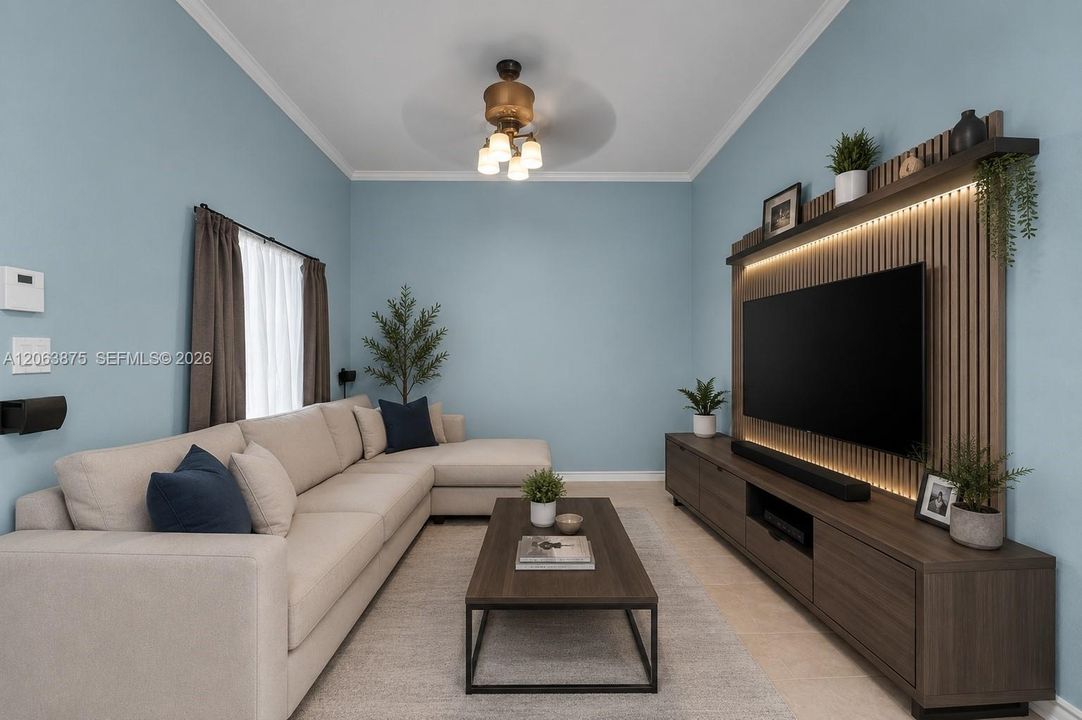 LARGE OPEN CONCEPT FAMILY ROOM Staged
