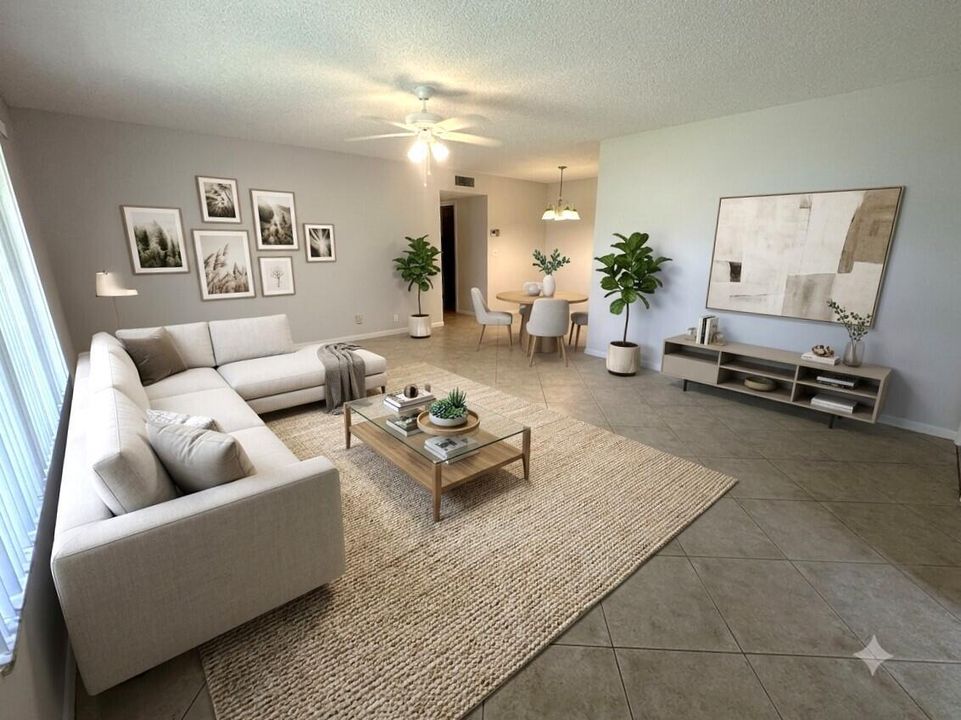Staged living room view