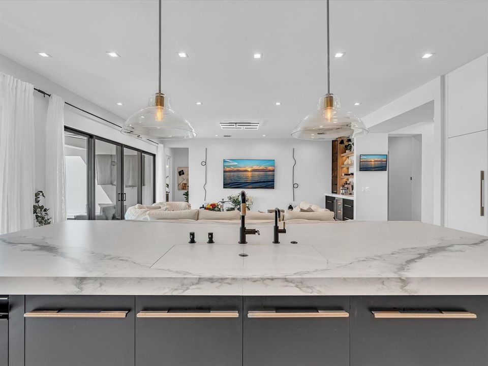 covered kitchen sink