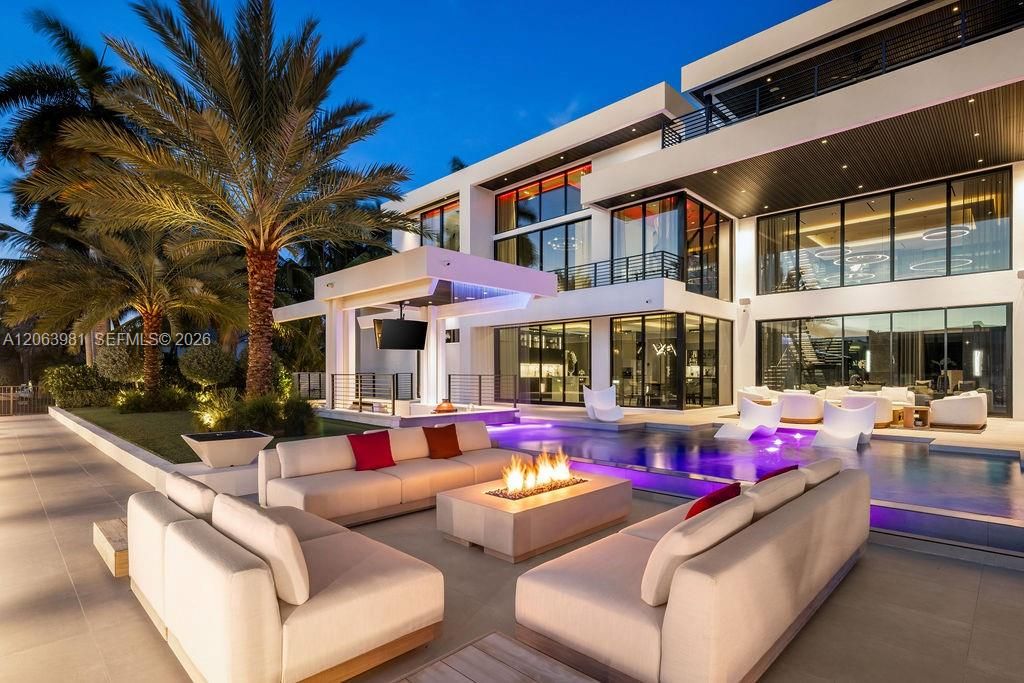 The backyard has surround sound, with subwoofers built into the ground.
