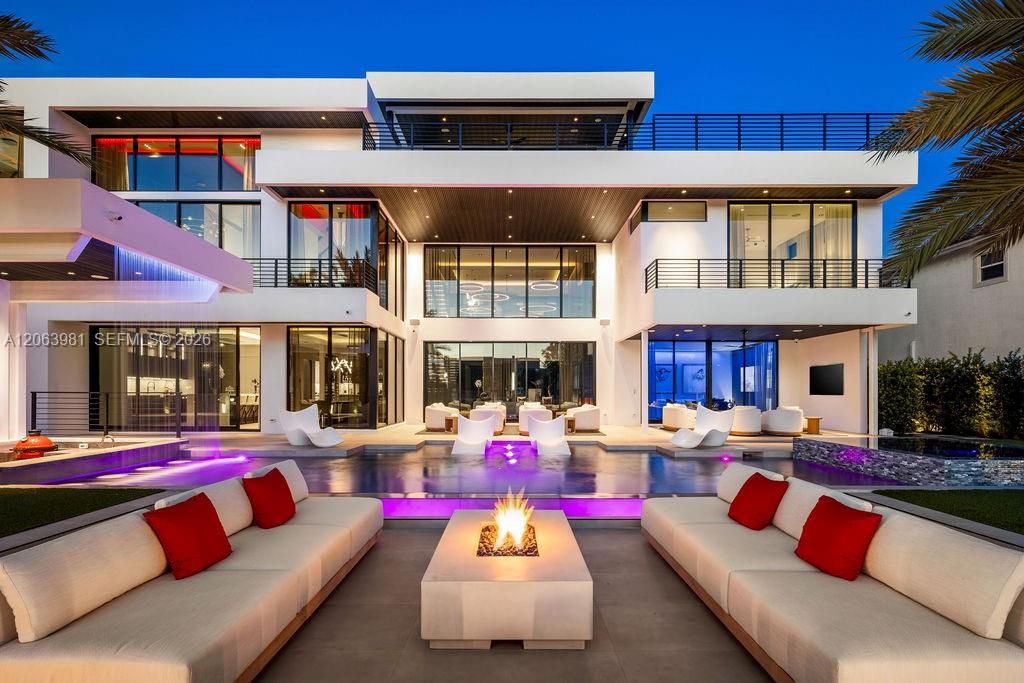 The backyard has surround sound, with subwoofers built into the ground.