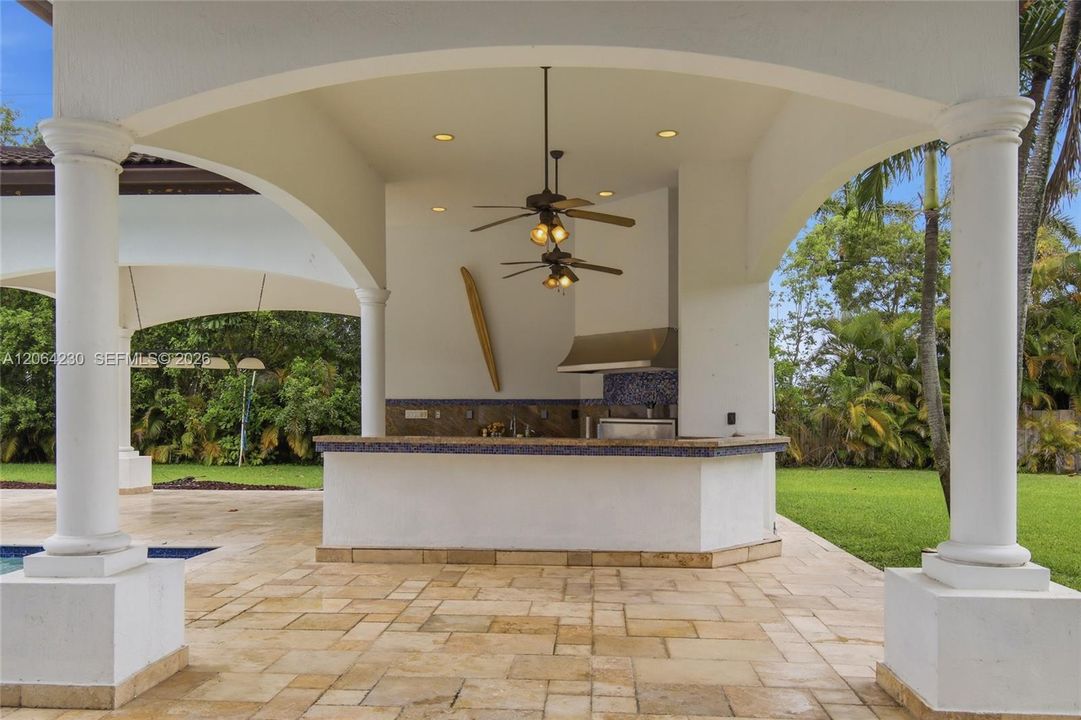 Covered outdoor cooking area