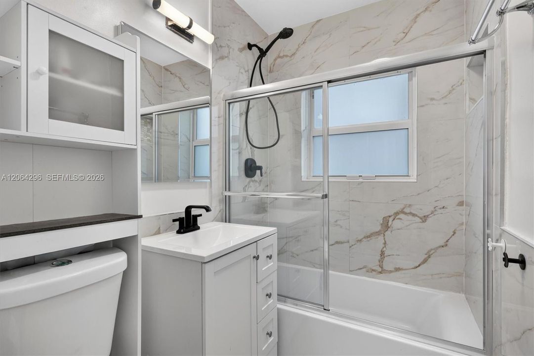 Beautifully renovated guest bathroom.