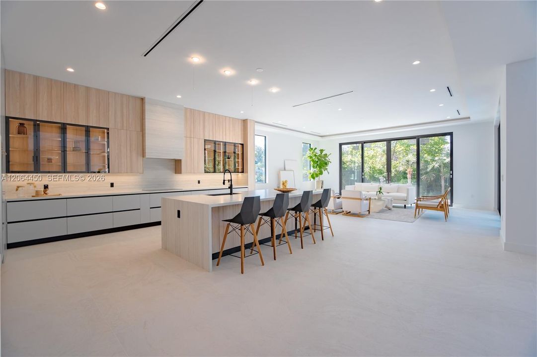 Kitchen with large island seating