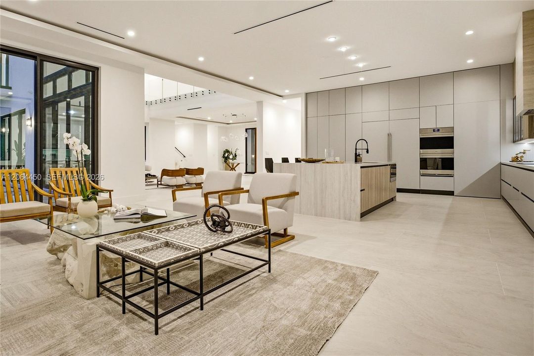 Family room open to the kitchen