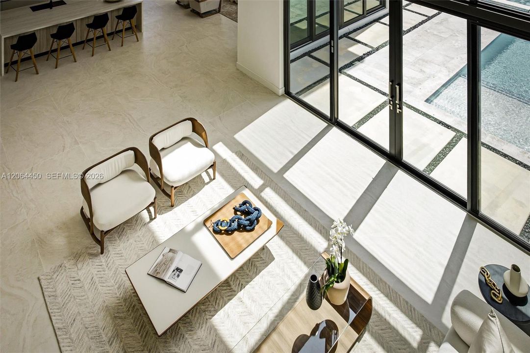 Sitting area viewed from above