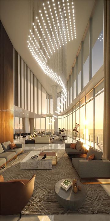 Floor 63-Family Lounge, Living and Dining Room.