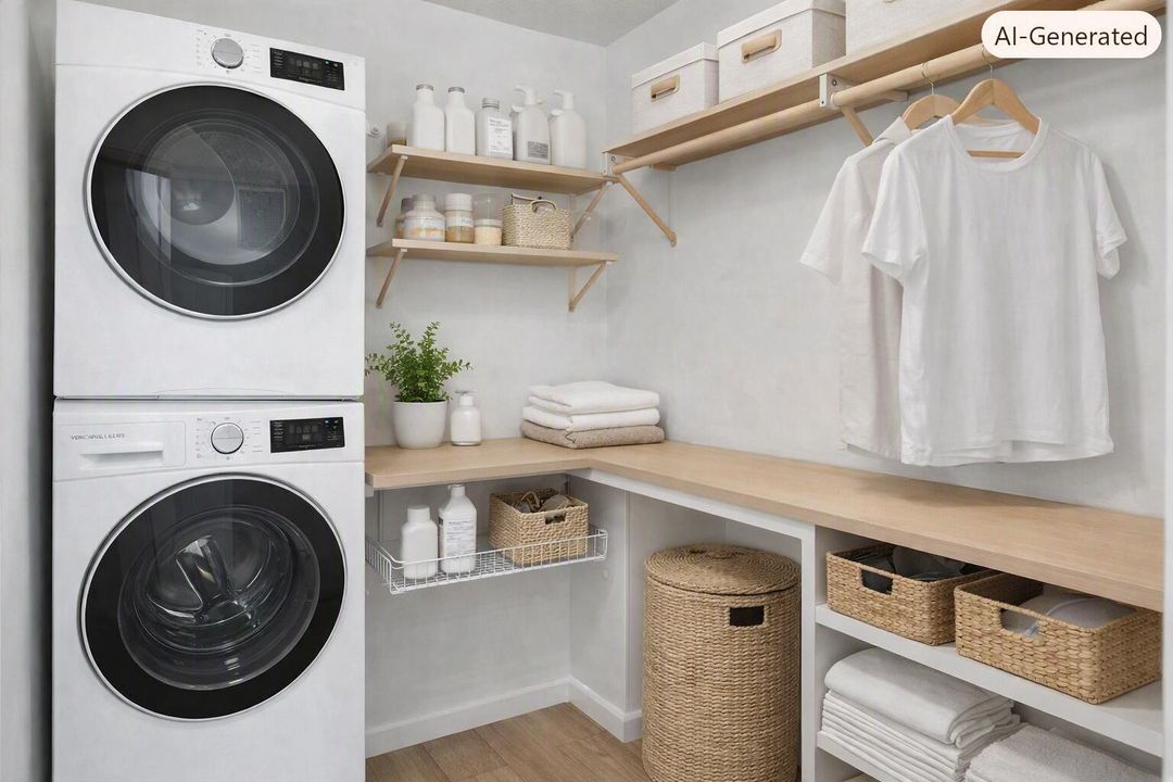 Staged Laundry Closet