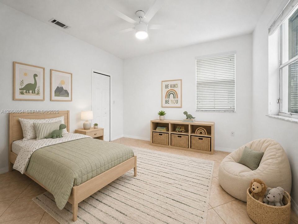 Upstairs Guest Bedroom (staged photograph)