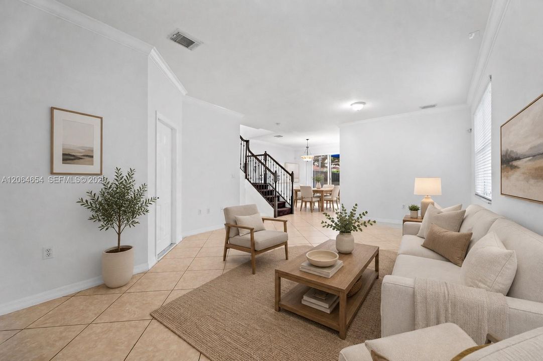 Bright, Spacious, and Sunny Living Area (staged photograph)