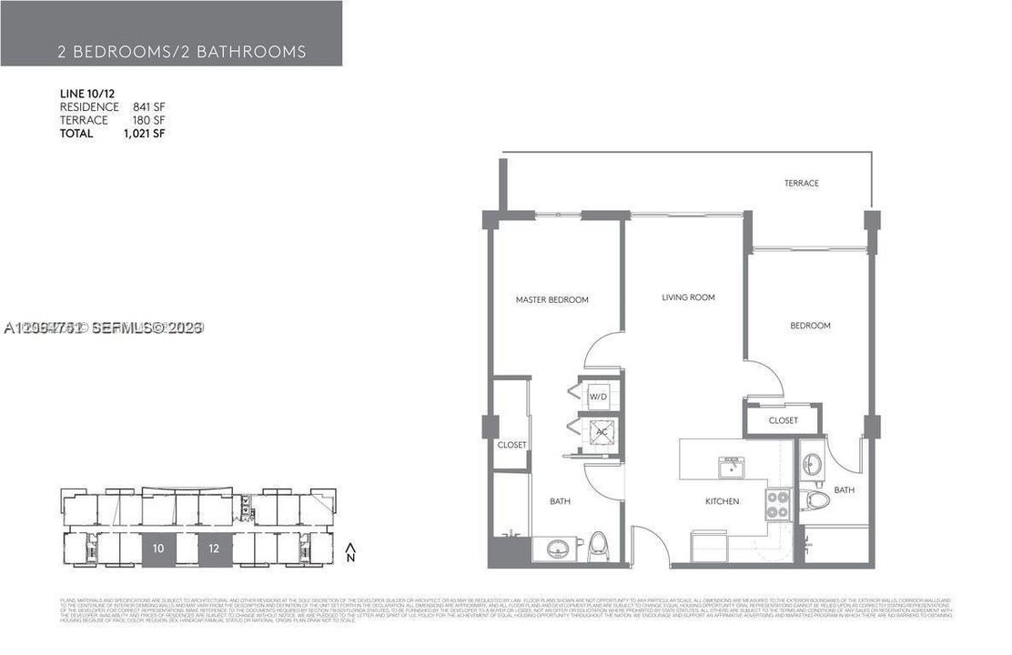 На продажу: $425,000 (2 спален, 2 ванн, 815 Квадратных фут)