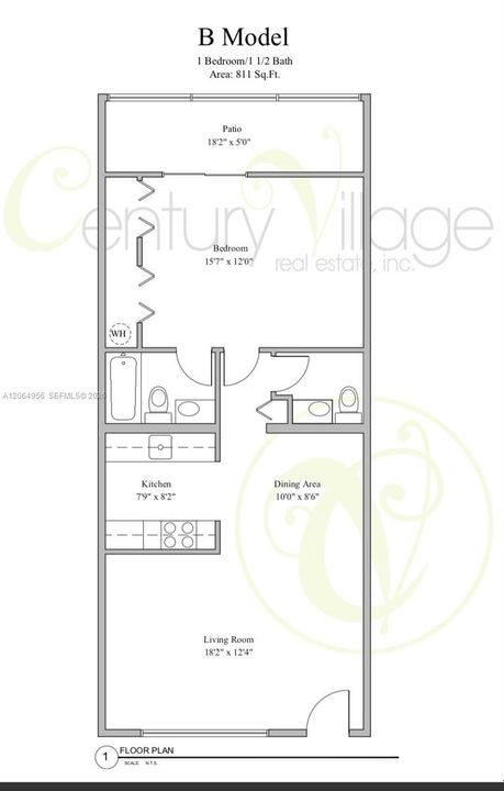 Active With Contract: $1,500 (1 beds, 1 baths, 811 Square Feet)