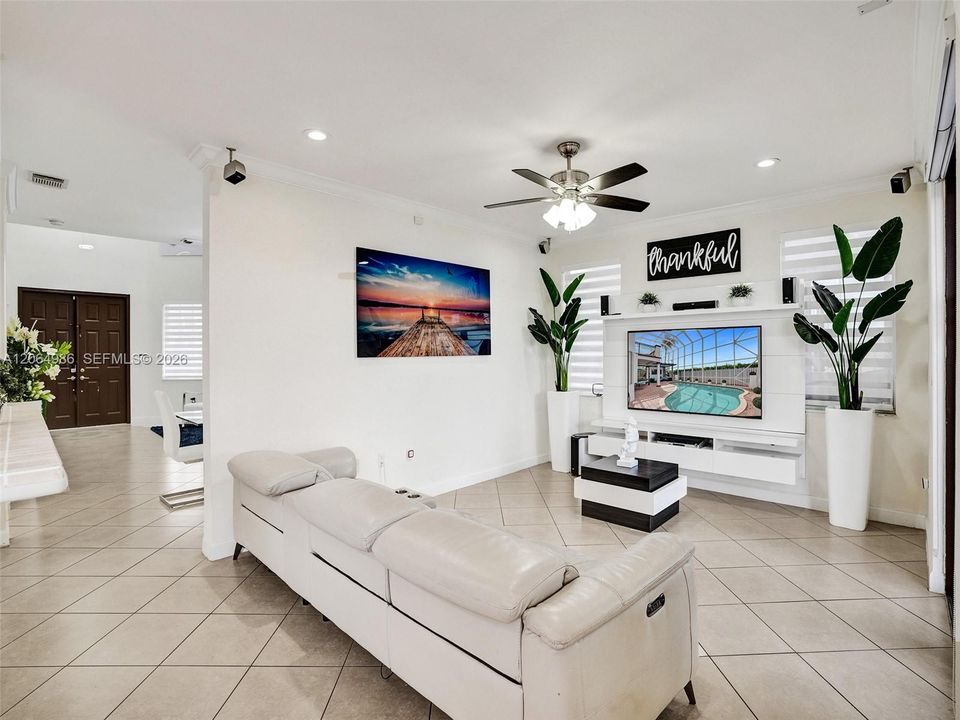 VIEW OF FAMILY ROOM FROM KITCHEN AREA