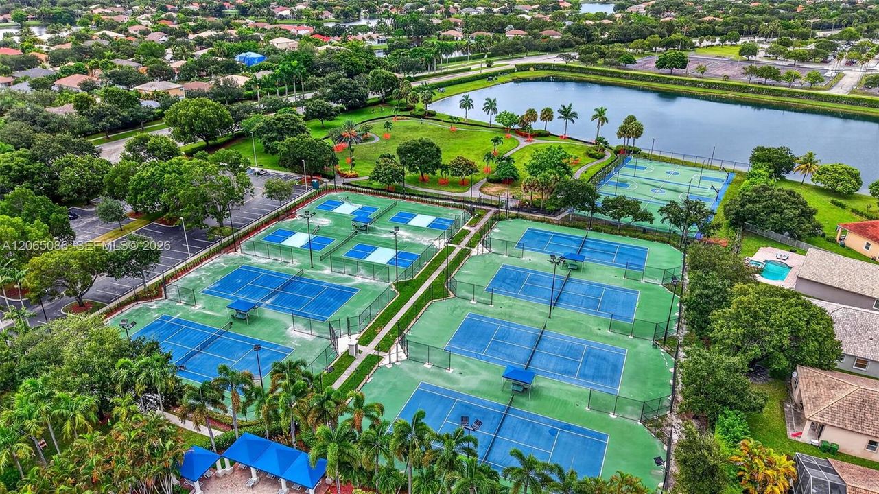 Tennis, Pickleball, Basketball, Walking Trail, Pool, waterfront amenities.