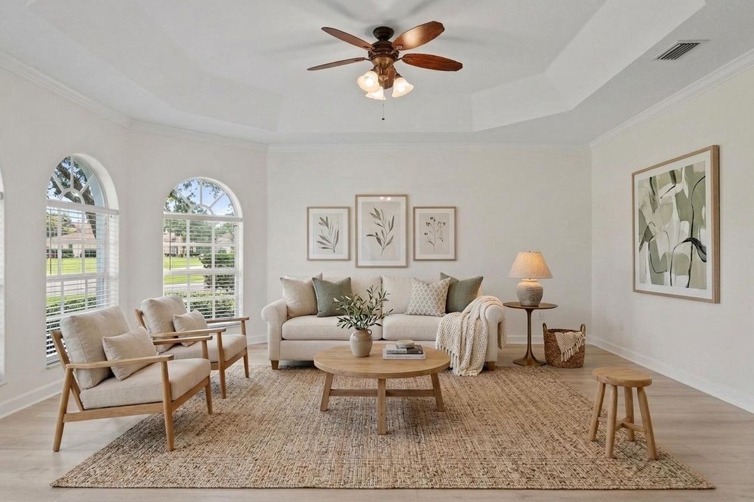 family room virtual staging