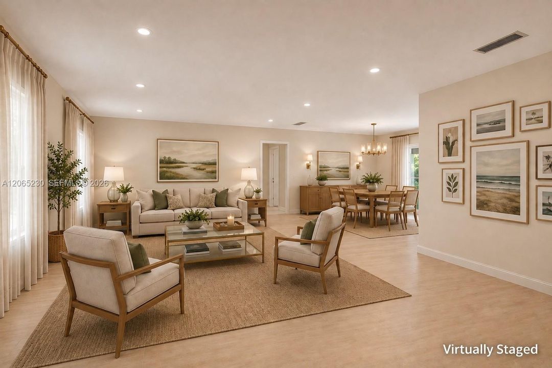 Virtually Staged Living / Dining Room