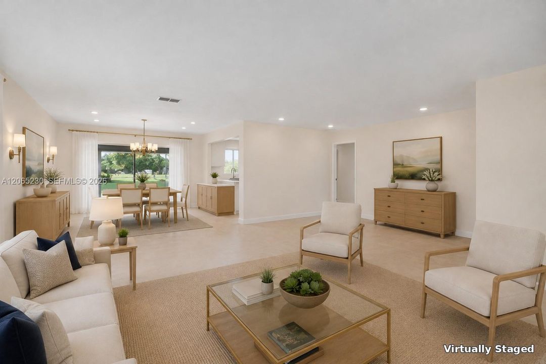 Virtually Staged Living / Dining Room