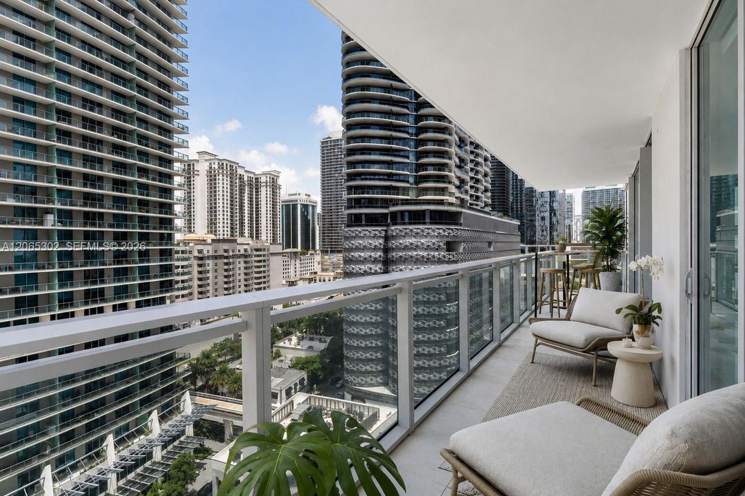 Virtually staged balcony view