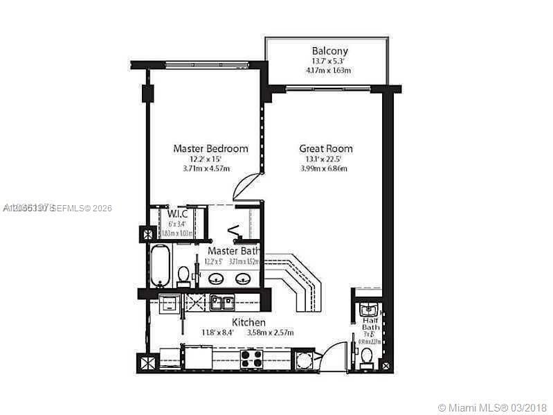 Activo con contrato: $450,000 (1 camas, 1 baños, 808 Pies cuadrados)