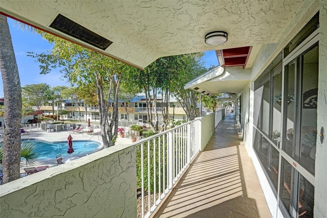 Covered exterior walkway