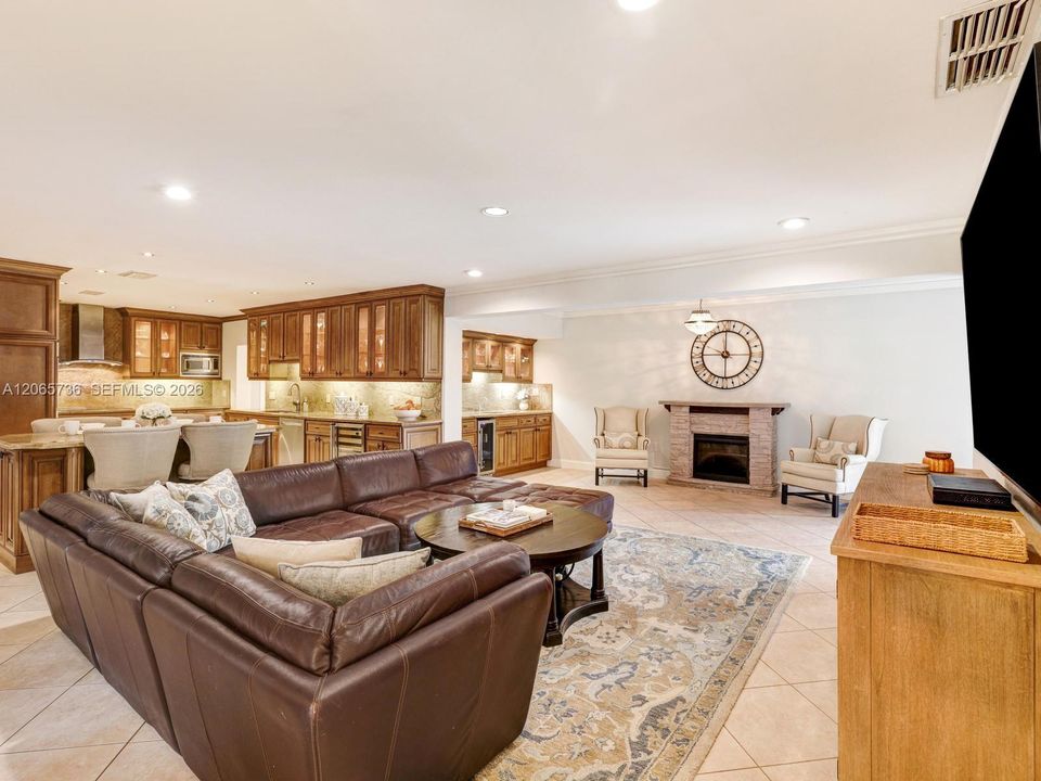 Media Room + Sitting Room with Wet Bar