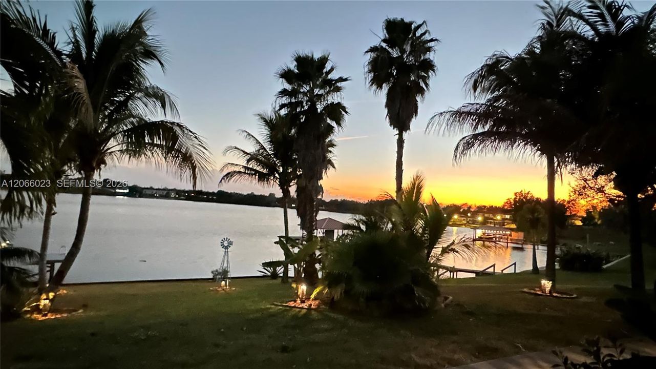 Sunset view from the house