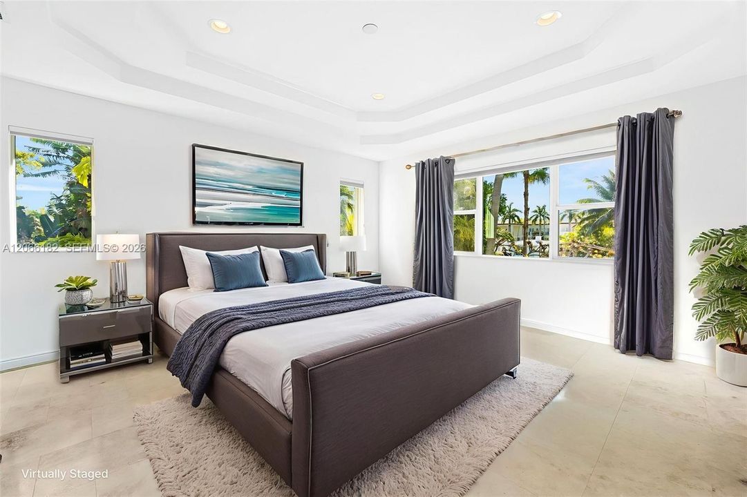 Primary bedroom virtually staged