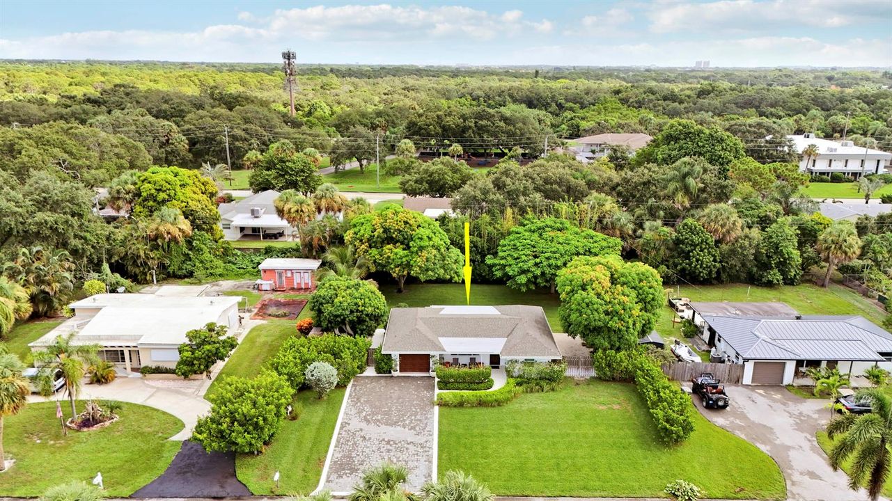 Aerial Driveway and House