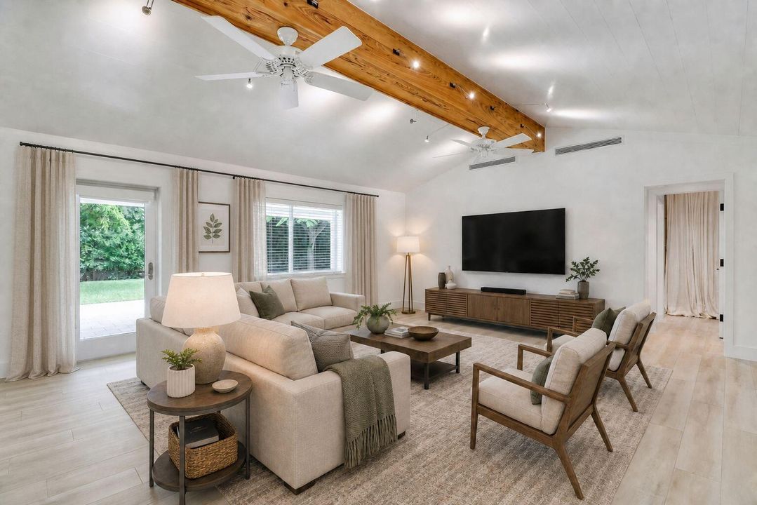 Staged Great Room with Entertainment Cen