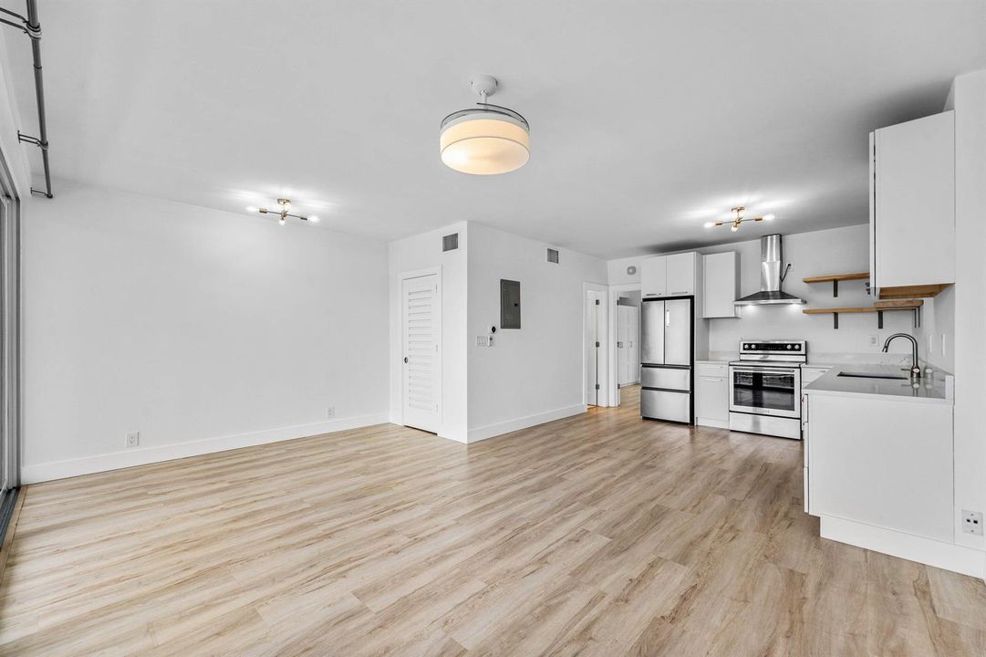 Living room facing kitchen