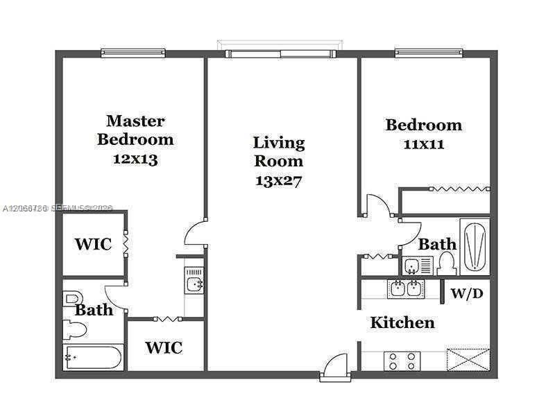 В аренду: $4,200 (2 спален, 2 ванн, 1036 Квадратных фут)
