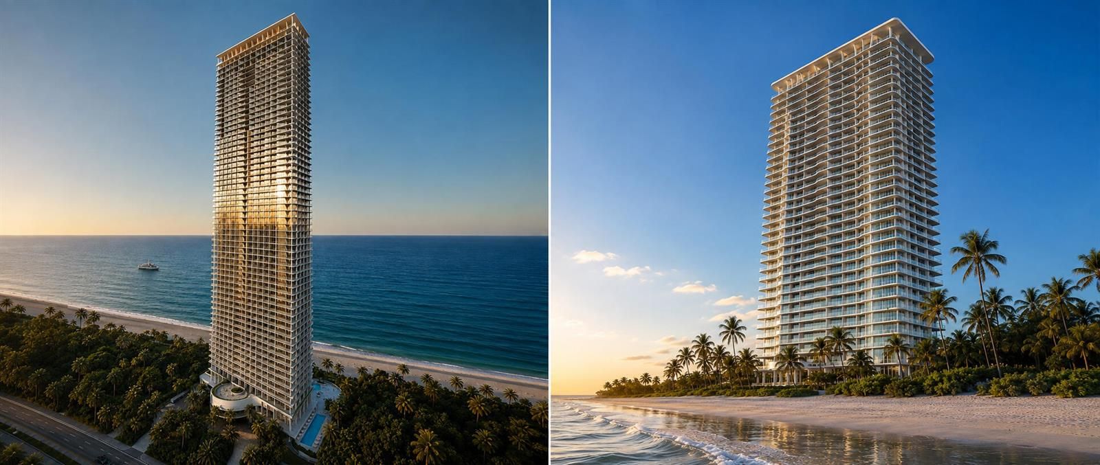 Coastal Towers at Golden Hour