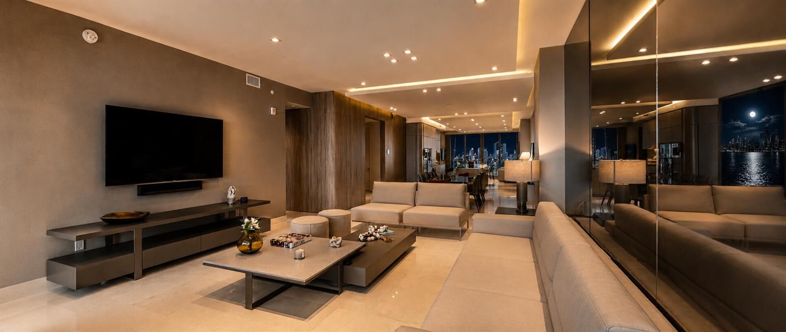 Living Room Facing West Night