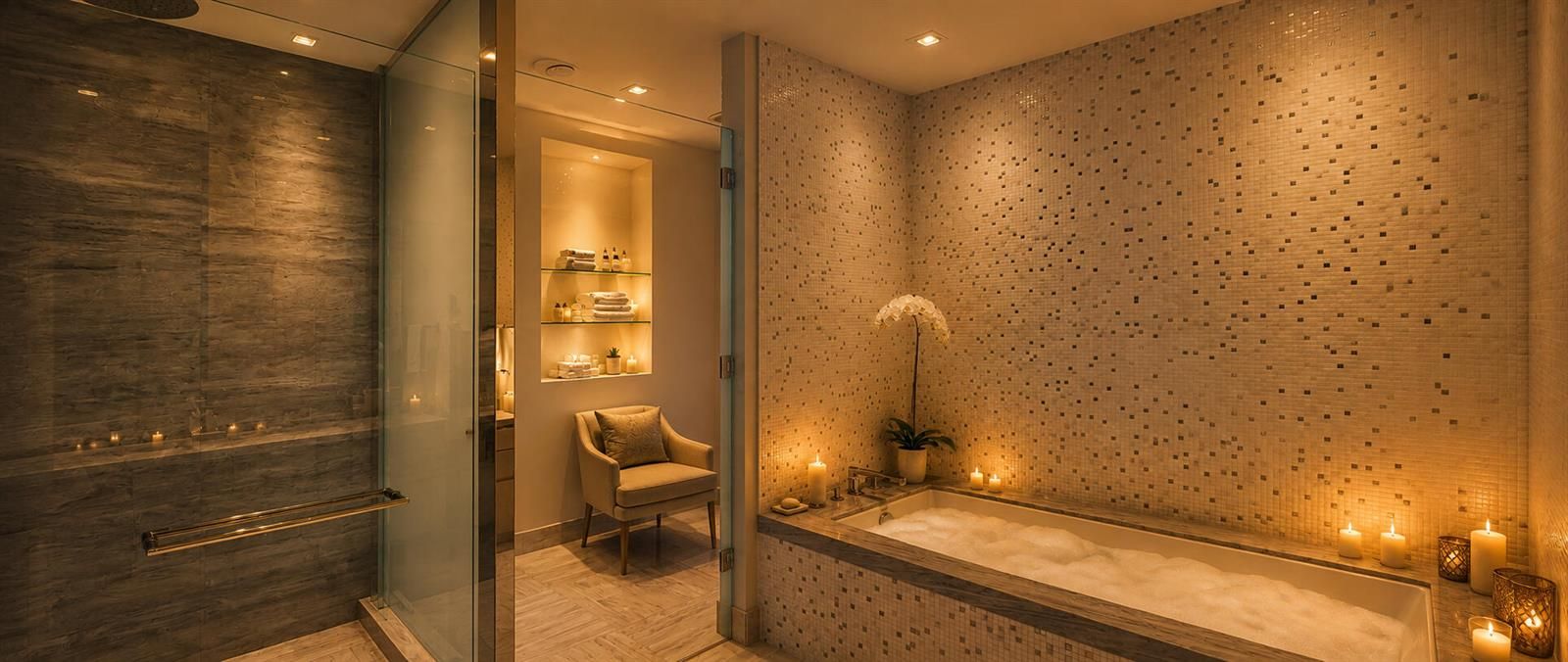 Master Warm Candlelit Marble Spa Retreat