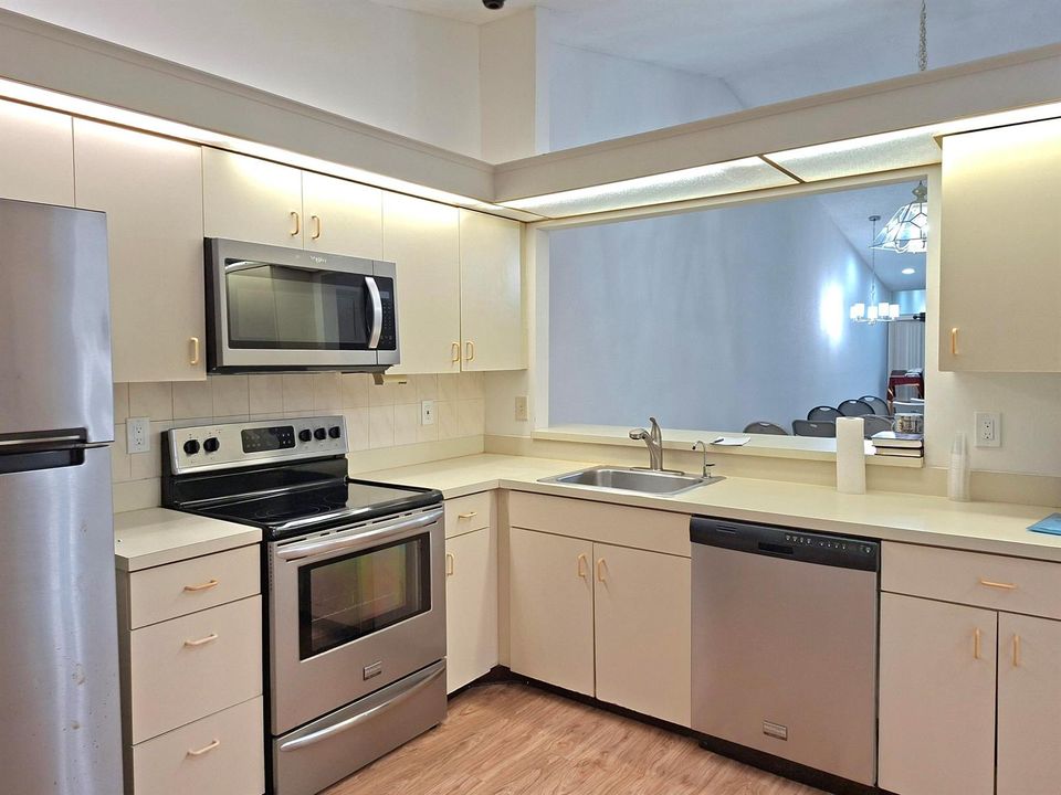 kitchen with peek through
