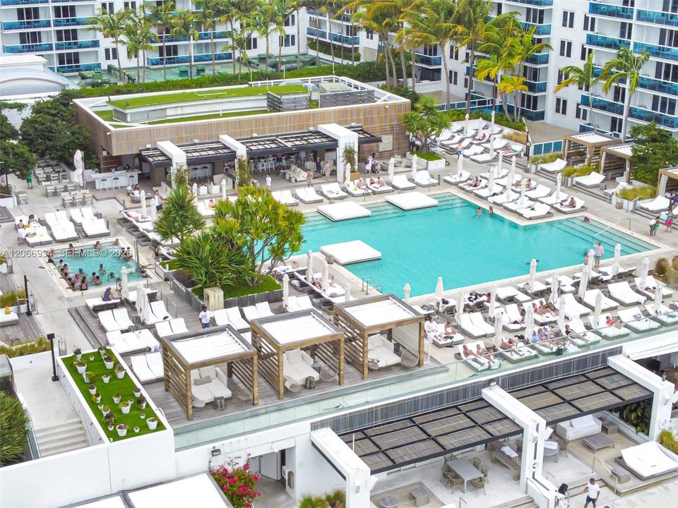 Center pool with bar and restaurant. restaurant.