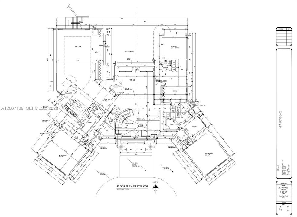 Plans for mansion in adjacent lots - 1st floor