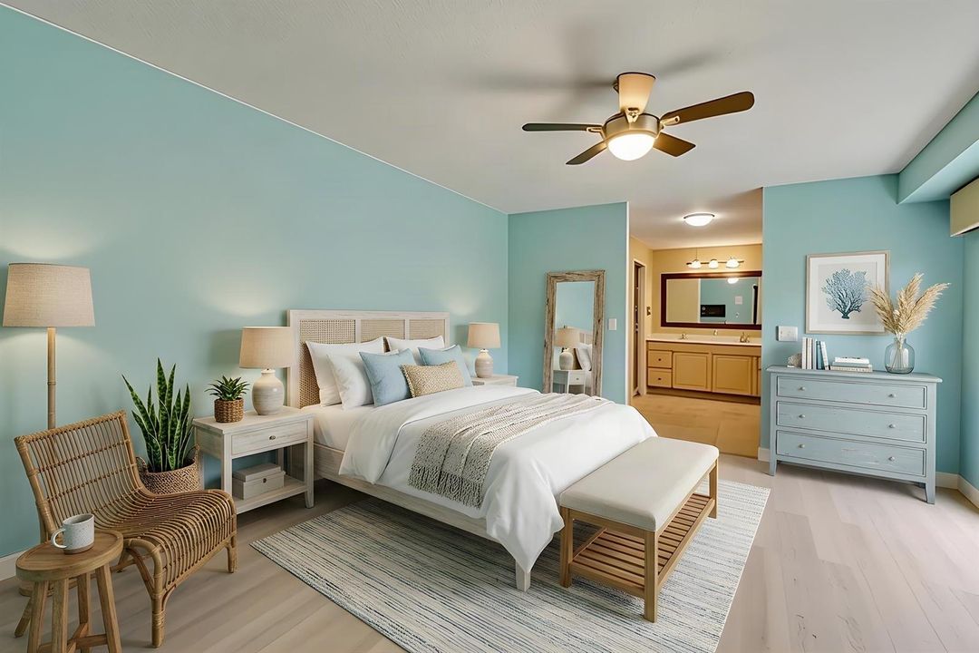 Master bedroom virtually staged