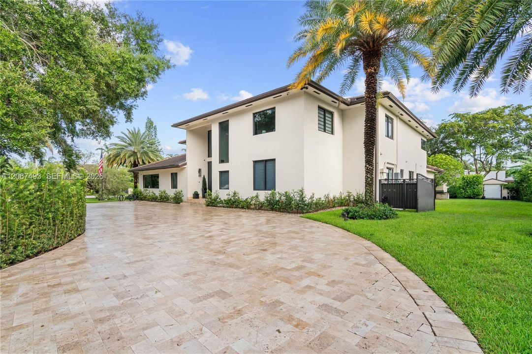 double-wide gate leading to side yard