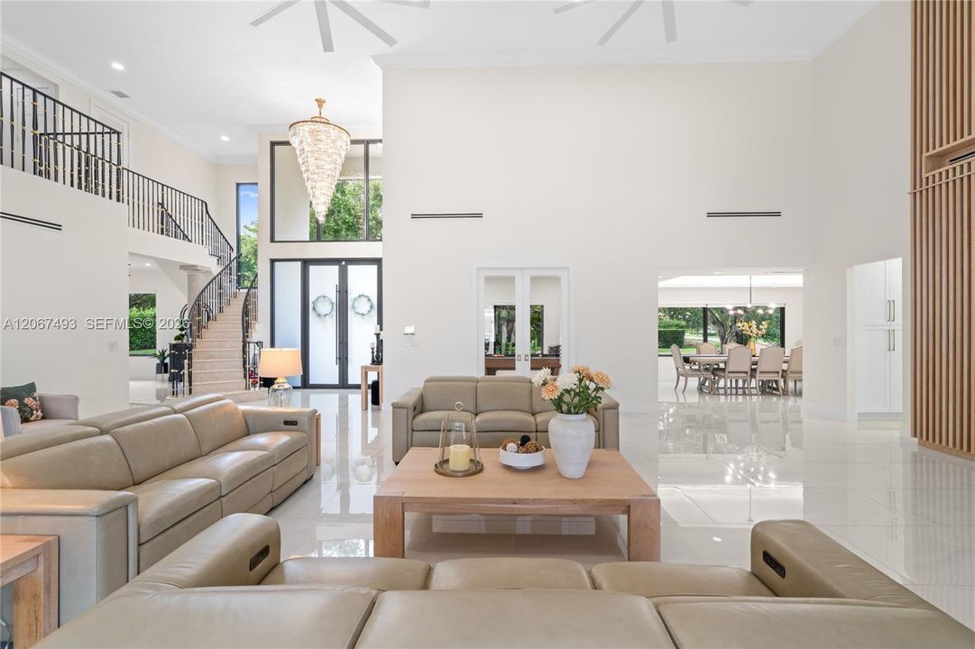 double height vaulted ceilings