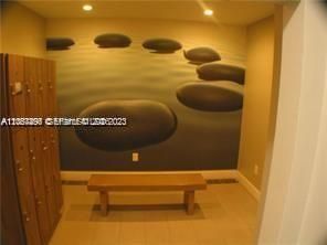 locker room with steam & sauna