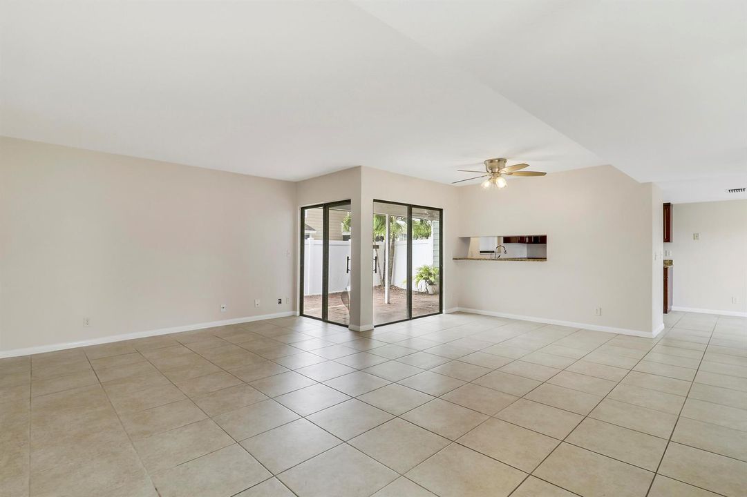 Living area facing kitchen
