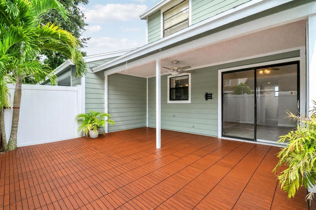 fenced patio