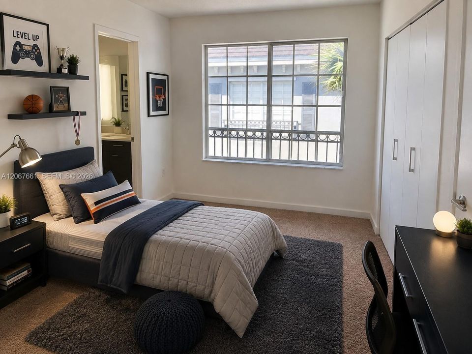Staged bedroom
